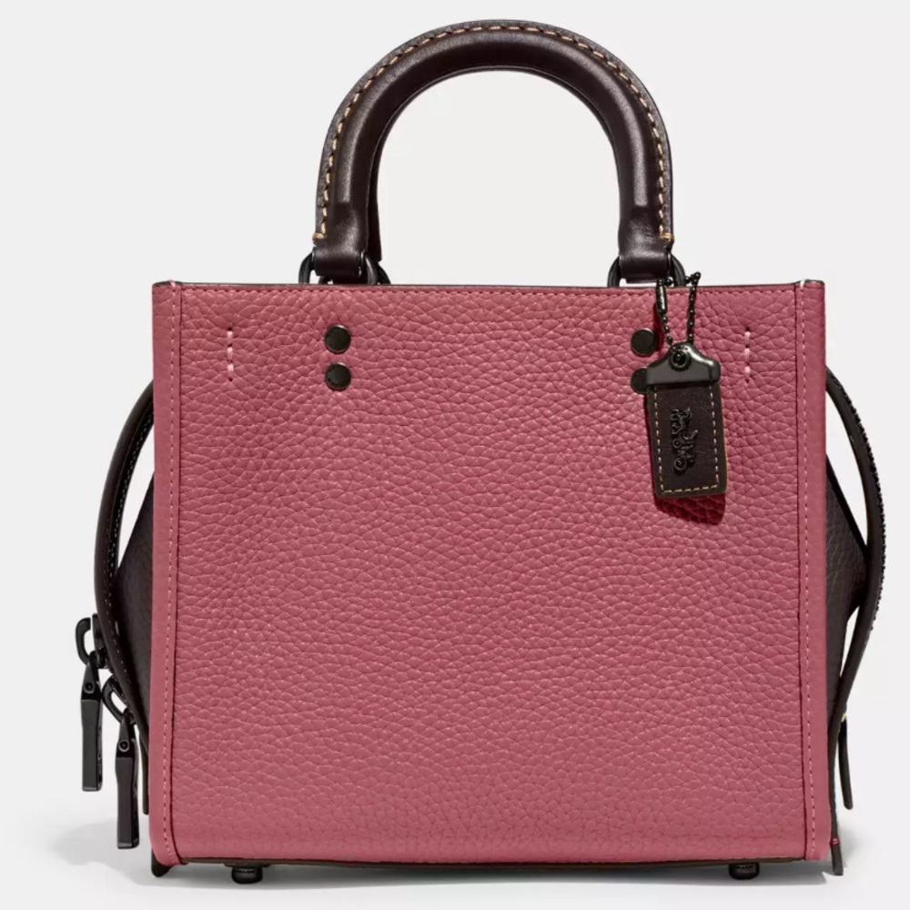 🩷NWT -Coach -Rogue 20 In Colorblock Dusty Pink in Regenerative Leather